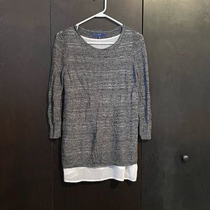 APT 9 Gray Layered Blouse, L
